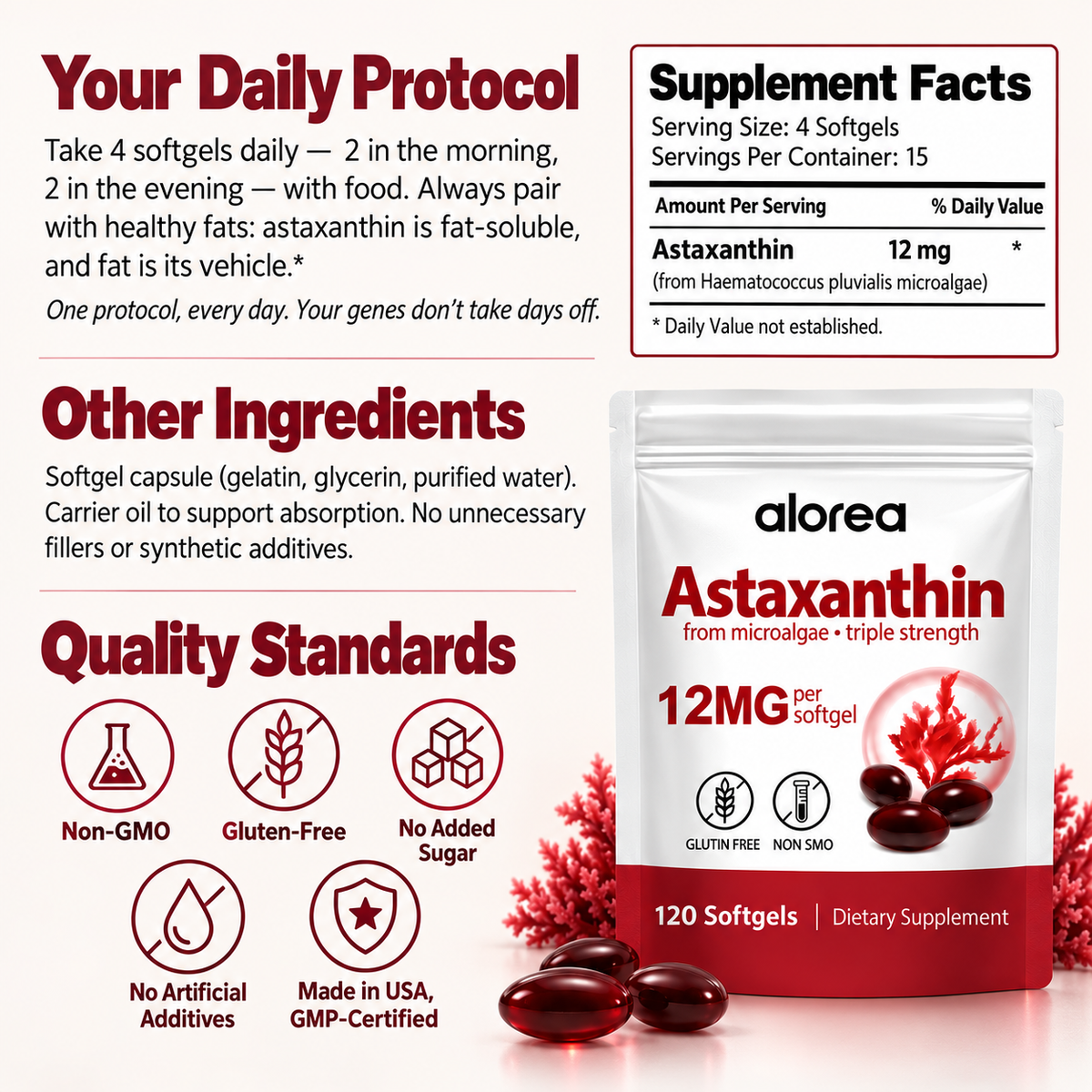 Alorea | Astaxanthin 12mg LDL Regulator